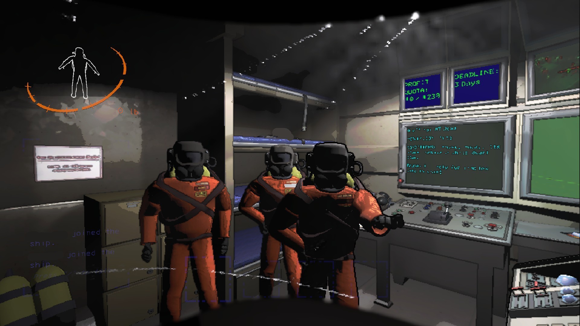 Three crewmates staring at the player. Two are pointing.